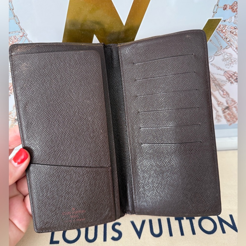 Louis Vuitton Brown Damier Long Wallet Checkbook Card Holder - Picture 5 of 11
